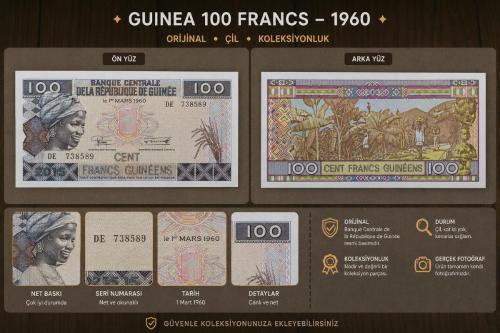1960 Guinea 100 Francs  ÇİL