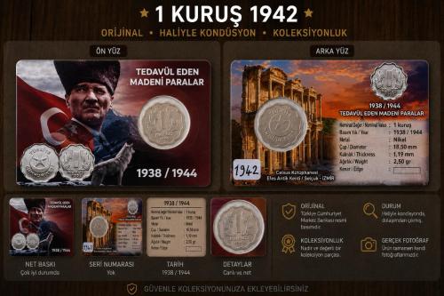 1942 1 Kuruş Haliyle KONDÜSYON