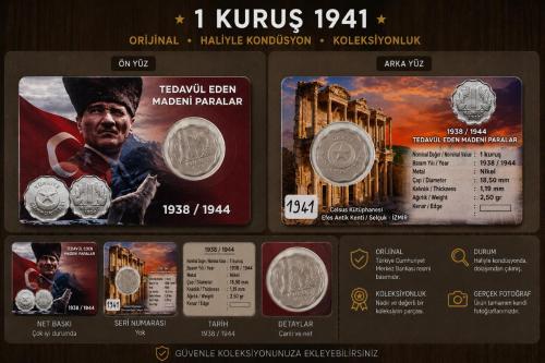 1941 1 Kuruş Haliyle KONDÜSYON