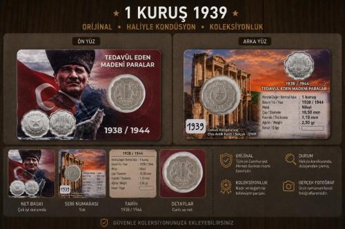1939 1 Kuruş Haliyle KONDÜSYON