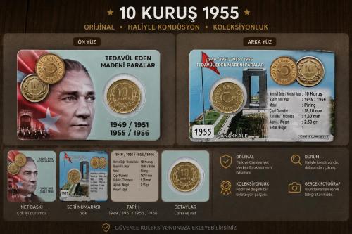 10 Kuruş 1955 Haliyle KONDÜSYON