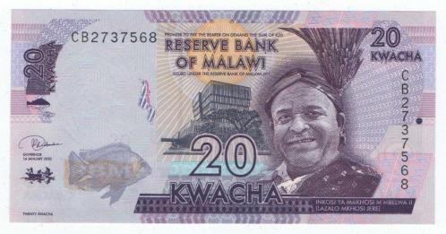 Malavi 2020 Yılı 20 Kwacha  ÇİL