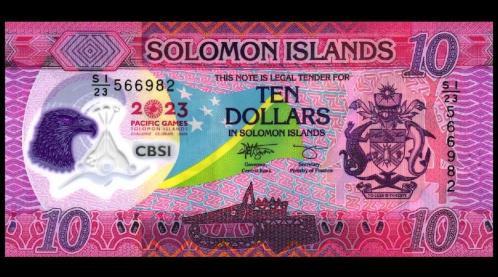 LOT.6 » SOLOMON ADALARI 10 DOLAR HATIRA POLYMER 2023, ÇiL, YABANCI KAGIT PARA