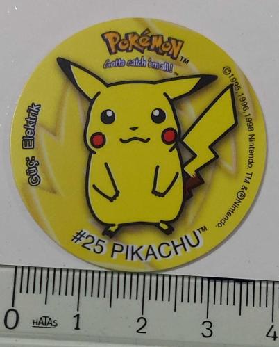 LAYS POKEMON 25 PIKACHU GÜÇ:ELEKTRİK ORİJİNAL TASO ÇİL WW2XX3 ÇOK NADİR