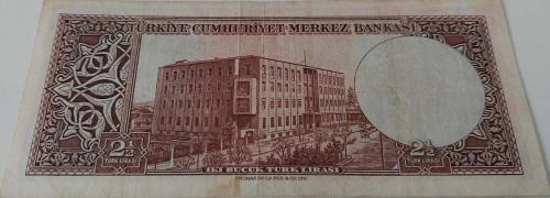 5.EMİSYON 2.TERTİP 2,5 (2½) TÜRK LİRASI SERİ T17 55547 NOLU NATÜREL KAĞIT PARA GÜZEL NUMARA NADİR