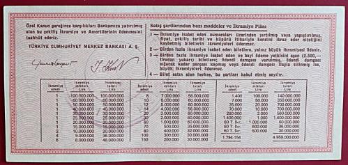 MİLLİ PİYANGO 31 ARALIK 1984 YILBAŞI BİLETİ (ÇEYREK BİLET  ) (E)