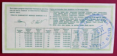 MİLLİ PİYANGO 19 TEMMUZ 1983 (ÇEYREK BİLET ) ( N)
