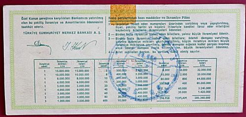 MİLLİ PİYANGO 9 ŞUBAT 1982 ( YARIM BİLET ) ( Y )
