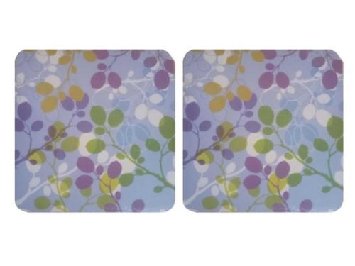 AHŞAP BARDAK ALTLIĞI 2 ADET ÇİÇEK DESEN 10x10cm