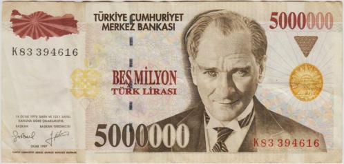 7. EMİSYON 5.000.000 LİRA K83 ÇT.