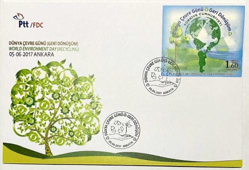 FDC-937 Dünya Çevre Günü (Geri Dönüşüm), 05.06.2017, Ankara, PTT İlk Gün Zarfı