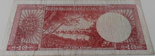 5.EMİSYON 5.TERTİP 10 ON TÜRK LİRASI  SERİ Z53 102063 SERİ NOLU NATÜREL ÇOK ÇOK TEMİZ KAĞIT PARA NADİR