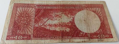 5.EMİSYON 2.TERTİP 10 ON TÜRK LİRASI  SERİ L8 16237 SERİ NOLU NATÜREL ÇOK TEMİZ KAĞIT PARA NADİRİ