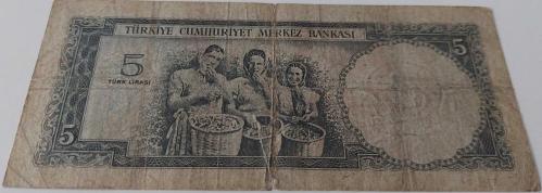 5.EMİSYON 4.TERTİP 5 BEŞ TÜRK LİRASI KAĞIT PARA I13 051503 SERİ NOLU NATÜREL NADİRDİR