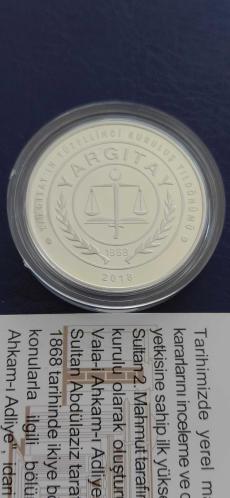 YARGITAY 150. YIL GÜMÜŞ HATIRA ÇİL SERTİFİKALI 20 TL 31.10 GR 2000 ADET BASILMIŞ OLUP NADİR PARALARDANDIR