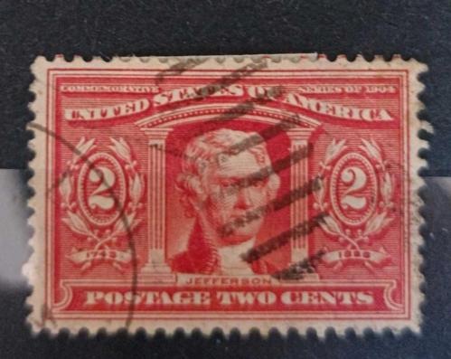 ABD 1904 Thomas  Jefferson 2 c. Damgalı pul _ nadir