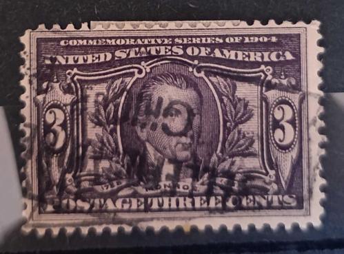 ABD 1904  James Monroe 3 c. Damgalı pul _ nadir