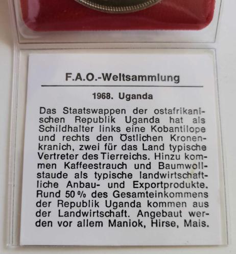 UGANDA  1968   5  SHILING   HATIRA FAO ÖZEL KAPAMASINDA SERTİFİKALI