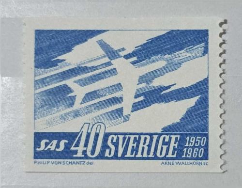 İsveç 1961 Havacılık - SAS, İskandinav Havayolları 10. Yılı Konulu Ortak pul