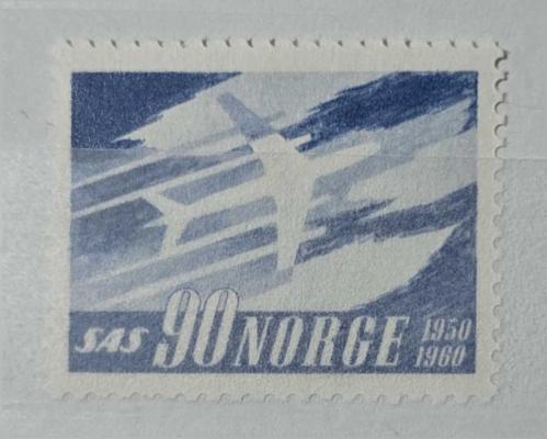 Norveç 1960 Havacılık - SAS, İskandinav Havayolları 10. Yılı Konulu Ortak pul