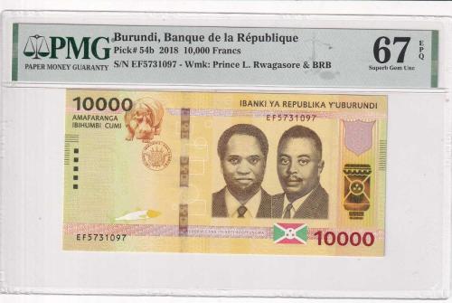 LOT.9 » Burundi 10000 Amafaranga 2018 PMG 67 EF5731097