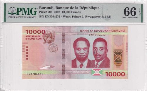 LOT.7 » Burundi 10000 Amafaranga 2022 PMG 66 EN3704632