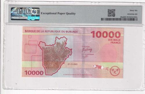 Burundi 10000 Amafaranga 2022 PMG 66 EN3704632