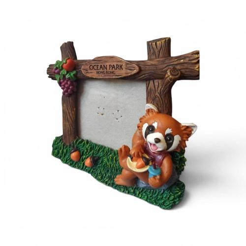 vintage Ocean Park Hong Kong Resmi Kızıl Panda (Red Panda) Temalı Reçine Fotoğraf Çerçevesi & 14x13 cm