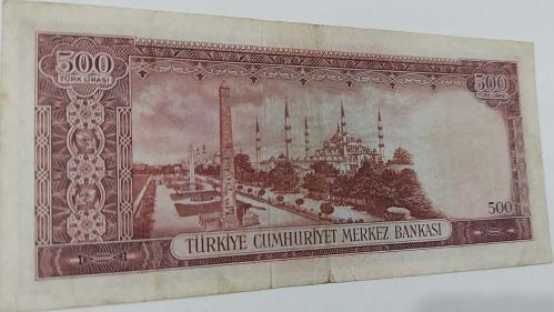 5.EMİSYON 3.TERTİP 500 TÜRK LİRASI KAĞIT PARA S15 005392 SERİ NUMARALI NATÜREL ÇOK ÇOK TEMİZ GÜZEL NUMARALI ÇOK NADİRDİR