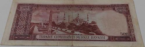 5.EMİSYON 3.TERTİP 500 TÜRK LİRASI KAĞIT PARA S15 005392 SERİ NUMARALI NATÜREL ÇOK ÇOK TEMİZ GÜZEL NUMARALI ÇOK NADİRDİR