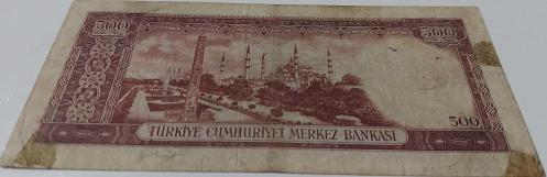 5.EMİSYON 3.TERTİP 500 TÜRK LİRASI KAĞIT PARA R56 013233 SERİ NUMARALI NATÜREL ÇOK ÇOK TEMİZ GÜZEL NUMARALI ÇOK NADİRDİR