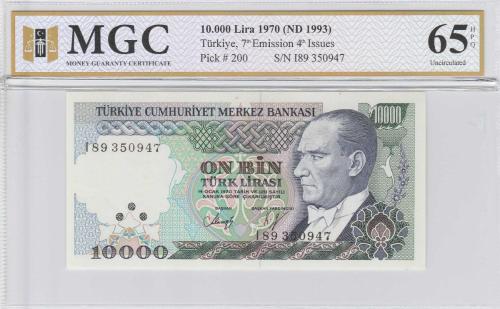 LOT.17 » Türkiye 10000 Lira 1993 MGC 65 UNC I89350947
