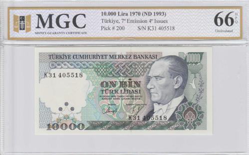 LOT.13 » Türkiye 10000 Lira 1993 MGC 66 UNC K31405518
