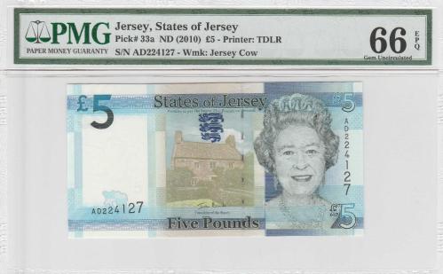 LOT.11 » Jersey 25 Pounds 2010 PMG 66EPQ Gem Uncirculated AD924127