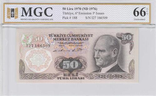 LOT.10 » Türkiye 50 Lira 1976 MGC 66 UNC I27166509