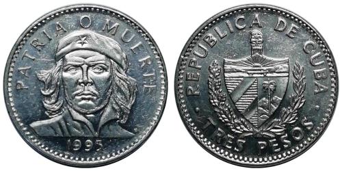 Küba 1995 Yılı 3 Peso ÇİL