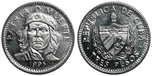 Küba 1995 Yılı 3 Peso ÇİL