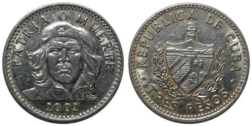 Küba 2002 Yılı 3 Peso ÇİL (-)