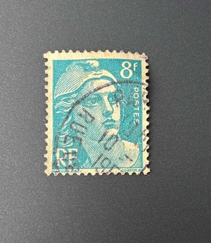 Fransa Pulu - France Stamp - Postadan Geçmiş Pul Filateli - DAMGALI - Fransa'nın Ulusal Sembolü Olan Marianne Temalı Pul, 8 PARA - YABANCI PULLAR - NOSTALJİK DOĞUM GÜNÜ HEDİYESİ